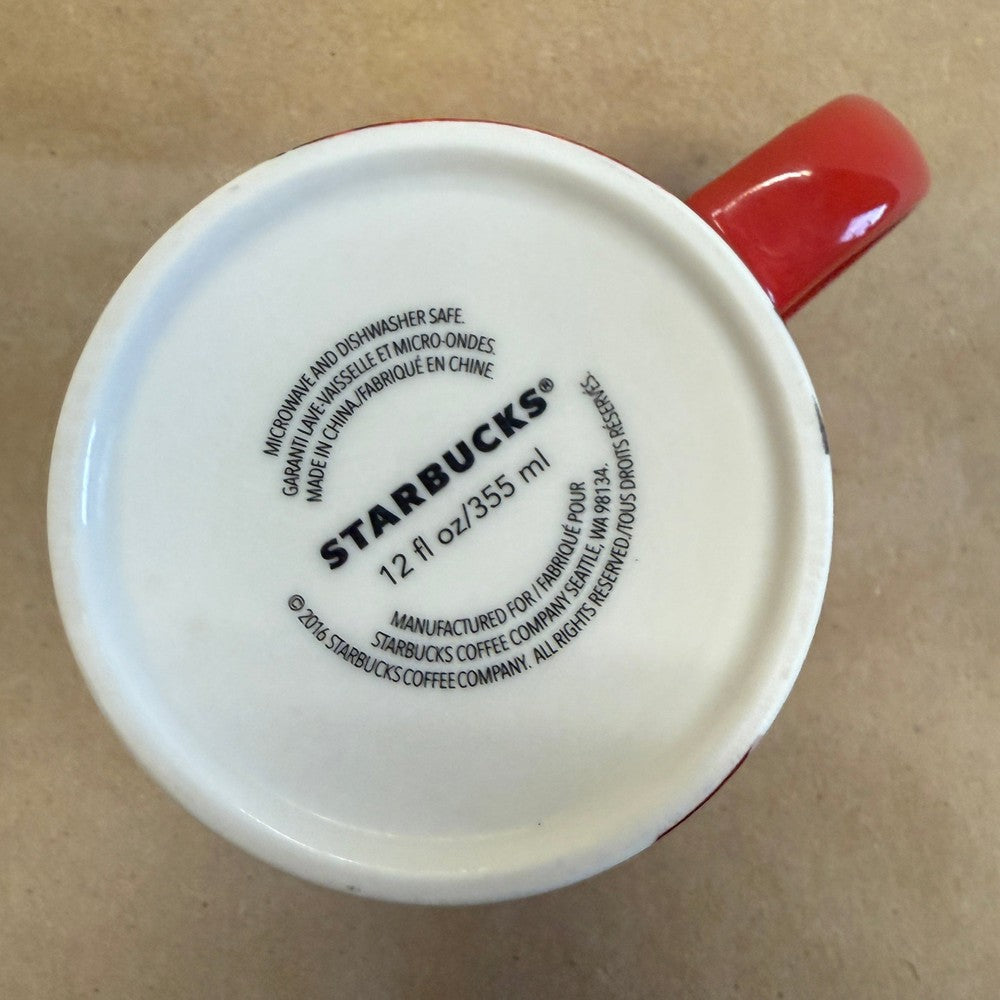 Starbucks Red Fox Tail Handle Holiday Collection Mug-2016